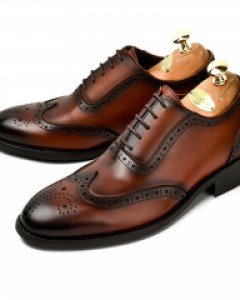 5.5cm 클래식 버니쉬 윙팁 발모럴 수제화(해리스_CH0052TBR)