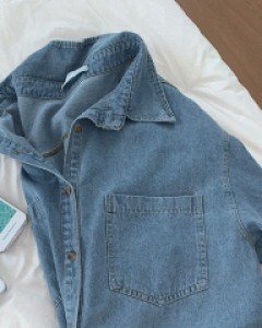 테이크 세미루즈핏 데님 셔츠 - 2color