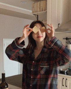 크리스 체크 커플 파자마 세트 - one color