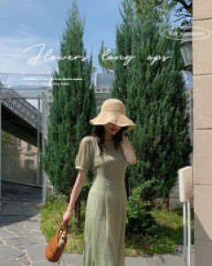 포앤 플라워 롱 원피스 - 2color
