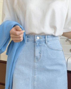 미드 데님 미니 스커트 - 2color / S,M