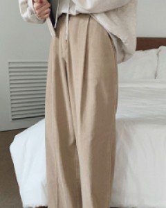 포지 코듀로이 핀턱 와이드 팬츠 - 3color / S,M,L