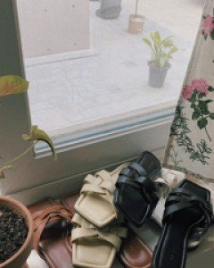 트위스트 스트랩 슬리퍼 - 4color