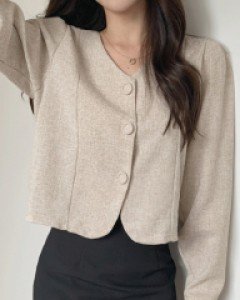 [베스트재입고] 긴팔ver.아크 트위드 블라우스 자켓 - 3color