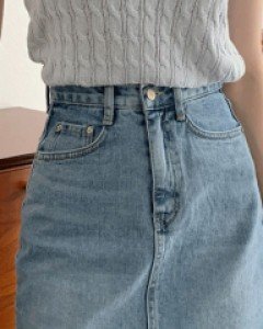 하브 톤다운 중청 데님 스커트 - S,M,L