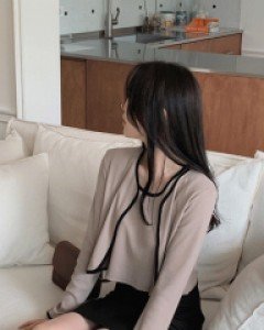 앤듀 와플 배색 가디건 나시 세트 - 3color