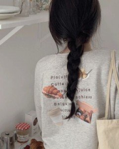 버터 감성 빈티지 프린팅 맨투맨 - 2color