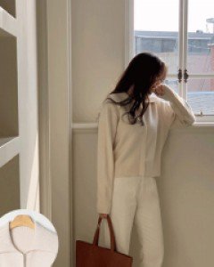 레피 카라 니트집업 - 3color