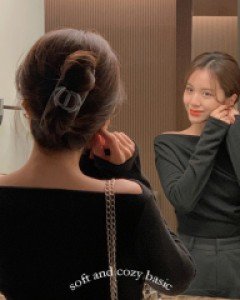 [3천장돌파] 레이나 오프숄더 드레이프 티셔츠 - 4color