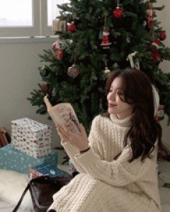 텀즈 터틀넥 케이블 니트 원피스 - 2color