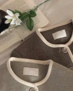 엔트 노카라 배색 포인트 울 자켓 - 3color