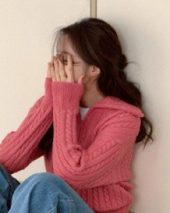 비비드 케이블 하이넥 반집업 니트 - 5color