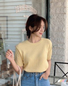 호웰 라운드넥 반팔니트 (이태리코튼) - 6color