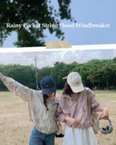 레이니 포켓 스트링 후드 바람막이 - 4color