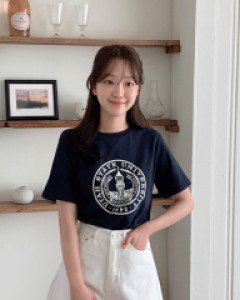 유타 레터링 프린팅 반팔 티셔츠 - 4color