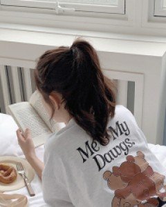 미앤마이 백라인 베어 포인트 티셔츠 - 2color