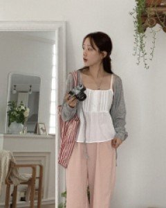 솔티 비치 썸머 리본 포인트 크롭 볼레로 가디건 - 3color