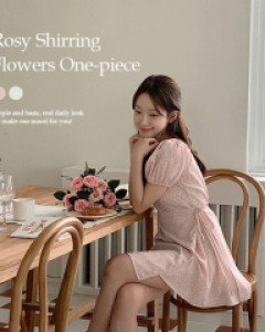 로지 셔링 잔잔 플라워 원피스 - 2color