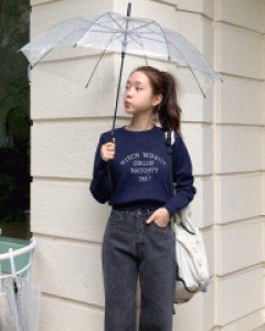 앤스 흑청 와이드 데님 팬츠 - S,M,L