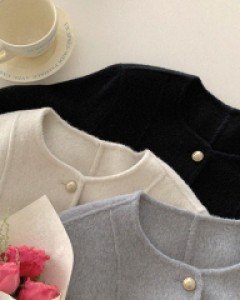 [단독기획] 로네 노카라 트위드 울 숏 핸드메이드 코트 - 3color