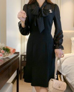 바르세 시스루 스카프 원피스(S,M,L)