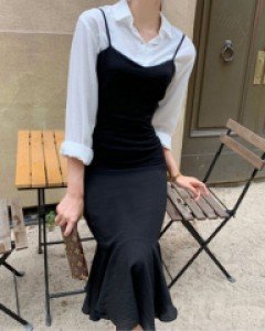 라라프릴 뷔스티에원피스(최고습소재)(S,M)-당일발송♥