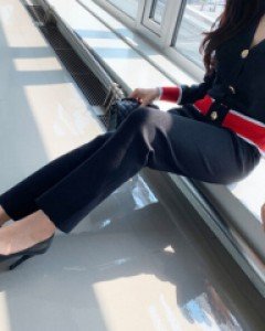 루시배색 와이드팬츠셋트(가디건셋트)(허리밴딩)주문폭주(13차완판)