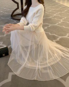 데이지 스퀘어니트 샤 원피스 세트