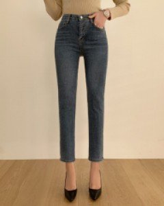 기막힌 슬림 허리밴딩 일자핏 데님 팬츠(S,M,L,XL)