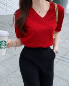 엘렌 브이넥 니트 티(9COLOR)