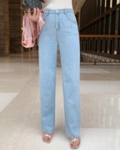 패션피플 와이드 핏 난스판 데님 팬츠(S,M,L)(린넨소재함유)(S,M,L,XL)