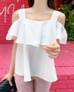 BL555/데브 오프숄더 블라우스