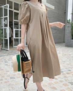 비앤나 스퀘어넥 포켓 원피스 (여유핏~66가능)