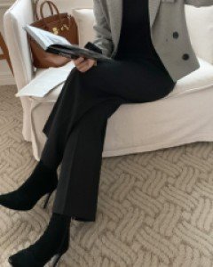 허리쏙 하체커버 사이드 버튼 투턱 와이드 슬랙스 팬츠 (S,M,L)