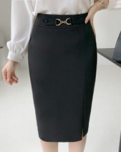 글라디 금장 벨티드 미디 스커트(S,M,L)(신축성)