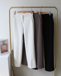 칼바람차단 융기모 히든밴딩 일자 슬랙스(S,M,L)(기모안감)(3COLOR)