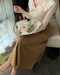 폴로이 스웨이드 롱 훌스커트(6COLOR)-따뜻한 도톰소재