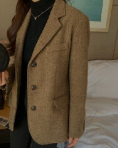 바닐라 라떼 소프트 울 헤링본 자켓(울100%)