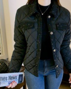 블랑제리 트위드 포인트 카라 퀄팅자켓(3온스 웰론)