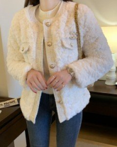 솜사탕 러블리 트위드 밍크 자켓(누빔안감)