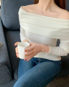 여신무드 오프숄더 골지 긴팔티(4COLOR)