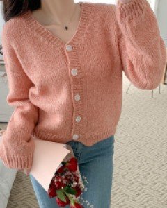 포슬포슬 알파카 울 루즈핏 브이넥 가디건(4COLOR)