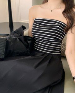 메이걸 스트라이프 튜브탑 ( 흘러내림 X )