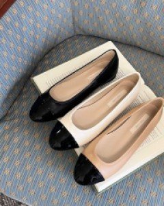 라운드 투톤 데일리 플랫슈즈(1cm)