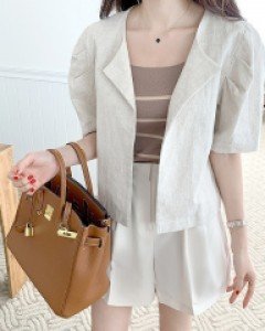 쿨 안델라 린넨 퍼프 자켓 (프리미엄 린넨80%)