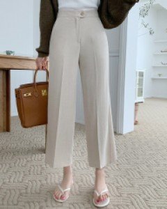 올라잇 아이스 린넨 9부 뒷밴딩 와이드 팬츠 (S,M,L)