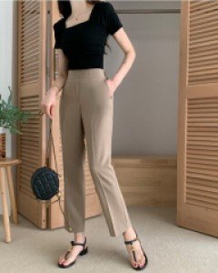 헤이유 린넨 뒷밴딩 일자 팬츠 (S,M,L)