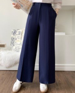 더 빅 데일리 다트 뒷밴딩 세미 와이드 팬츠(Free, L, XL) - 빅사이즈 99가능♥