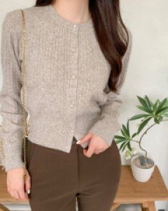 아노엘 케이블 라운드 가디건 (4colors)