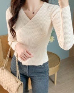 온브드 랩 골지 브이넥 니트 (6colors)